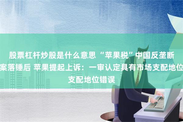 股票杠杆炒股是什么意思 “苹果税”中国反垄断第一案落锤后 苹果提起上诉：一审认定具有市场支配地位错误