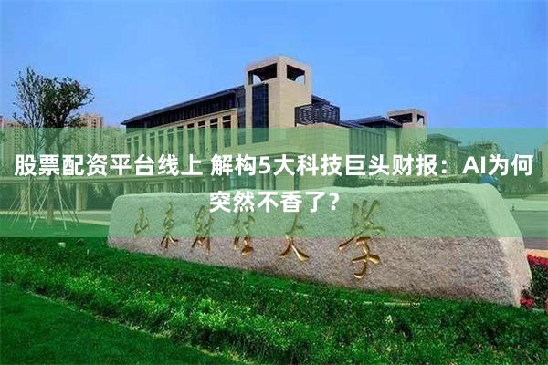 股票配资平台线上 解构5大科技巨头财报：AI为何突然不香了？