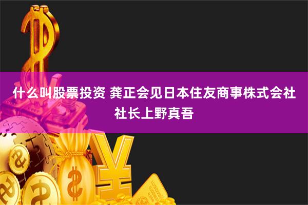 什么叫股票投资 龚正会见日本住友商事株式会社社长上野真吾